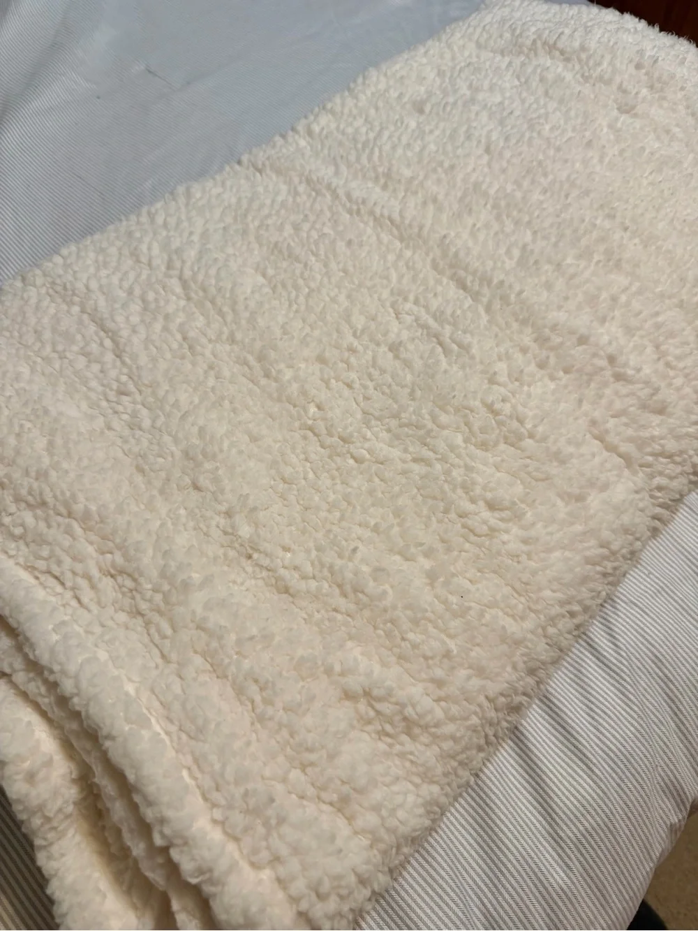 New Sigma Sigma Sigma Embroidered Cream Sherpa Throw with Black Script and Stars